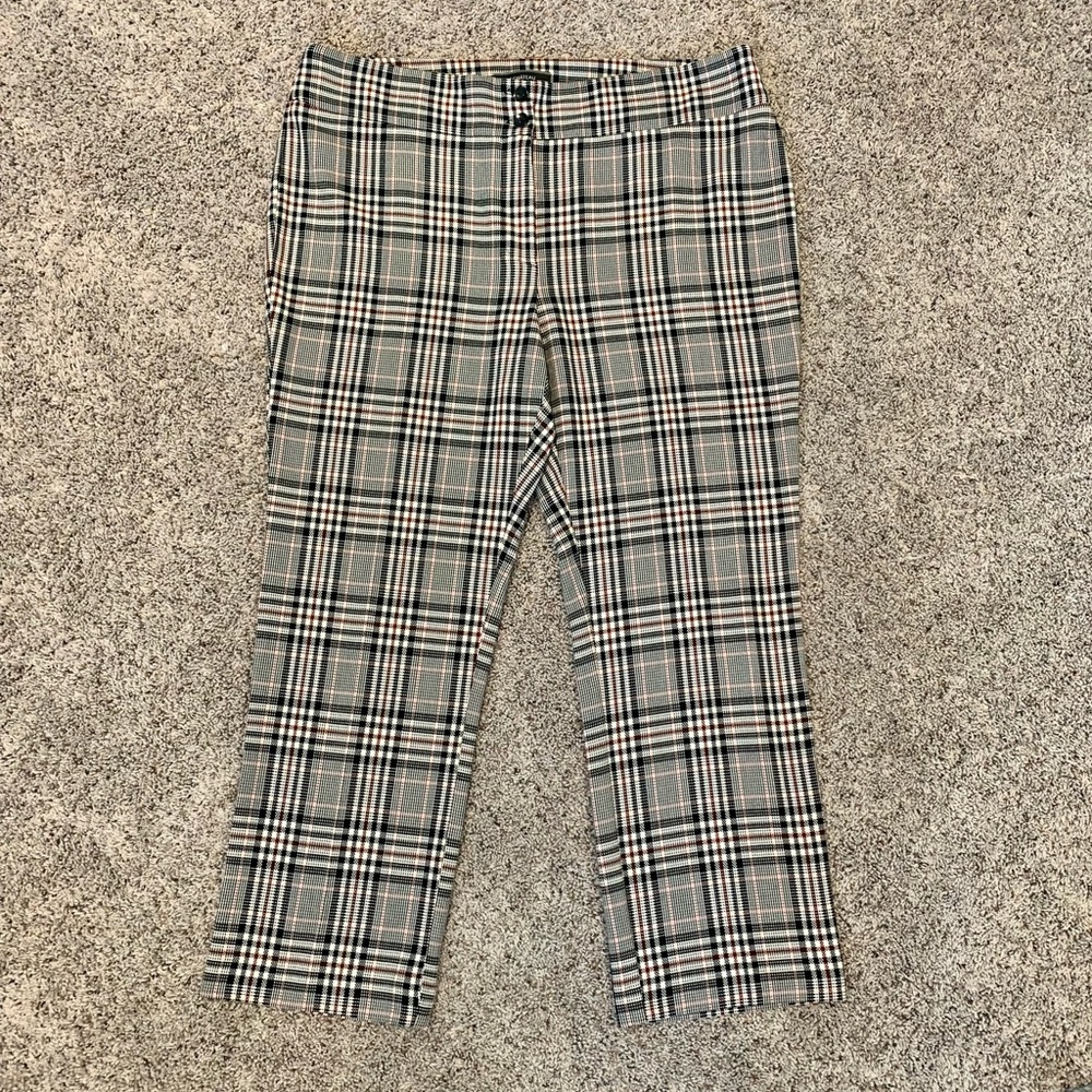 Le Chateau Plaid Cropped Dress Pant
